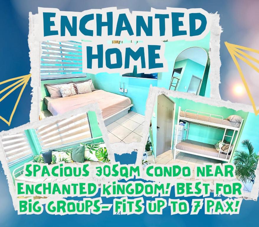 a poster for an enchanted home at a resort at Enchanted Home - Near Enchanted Kingdom in Santa Rosa