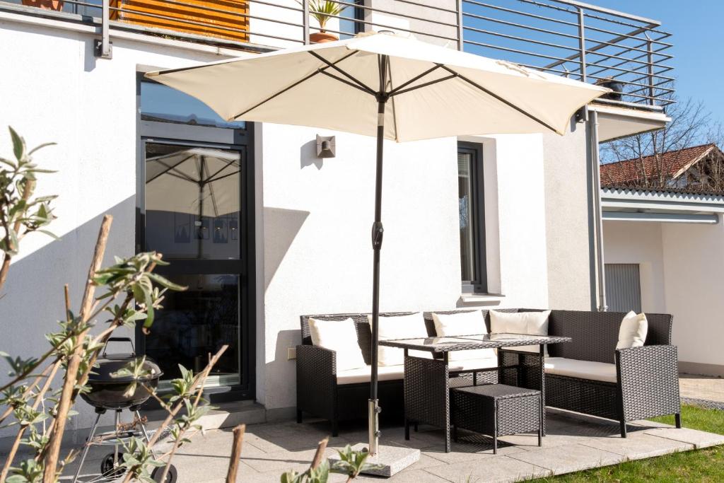 Patio nebo venkovní prostory v ubytování Eggstätt Seeglück