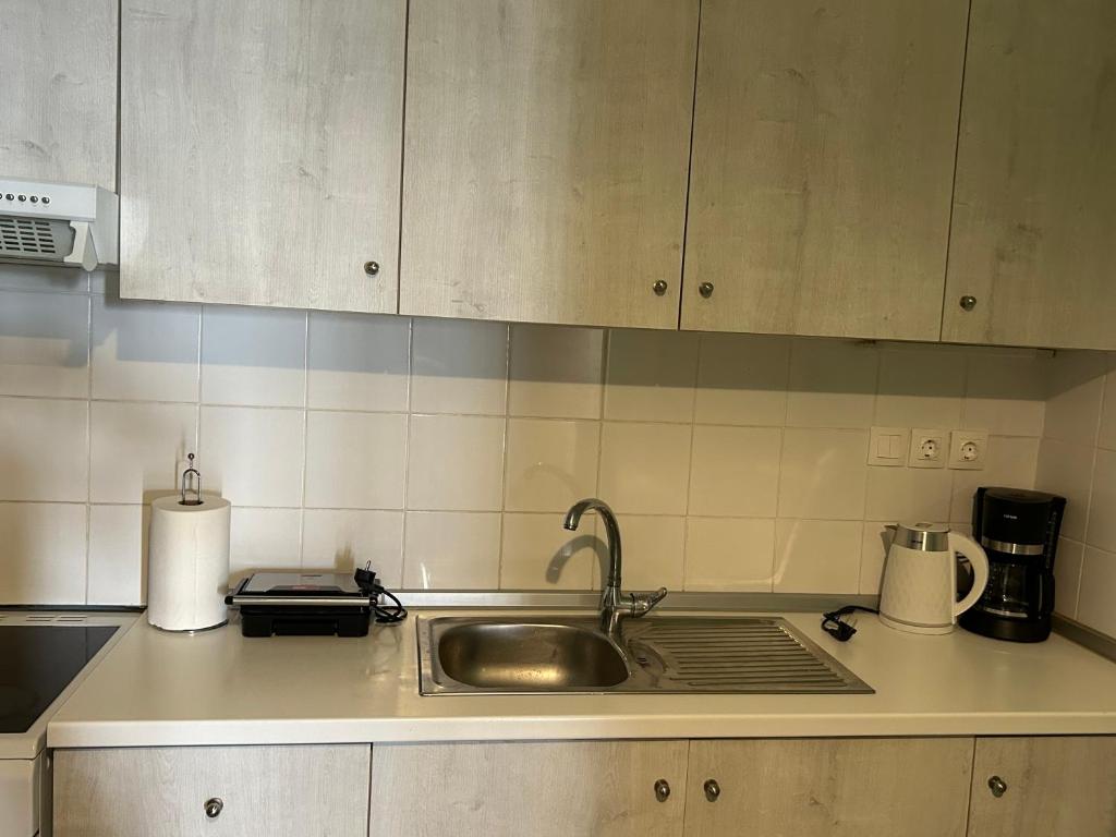 Kuchyň nebo kuchyňský kout v ubytování ZeusPlace Akti Platamonas