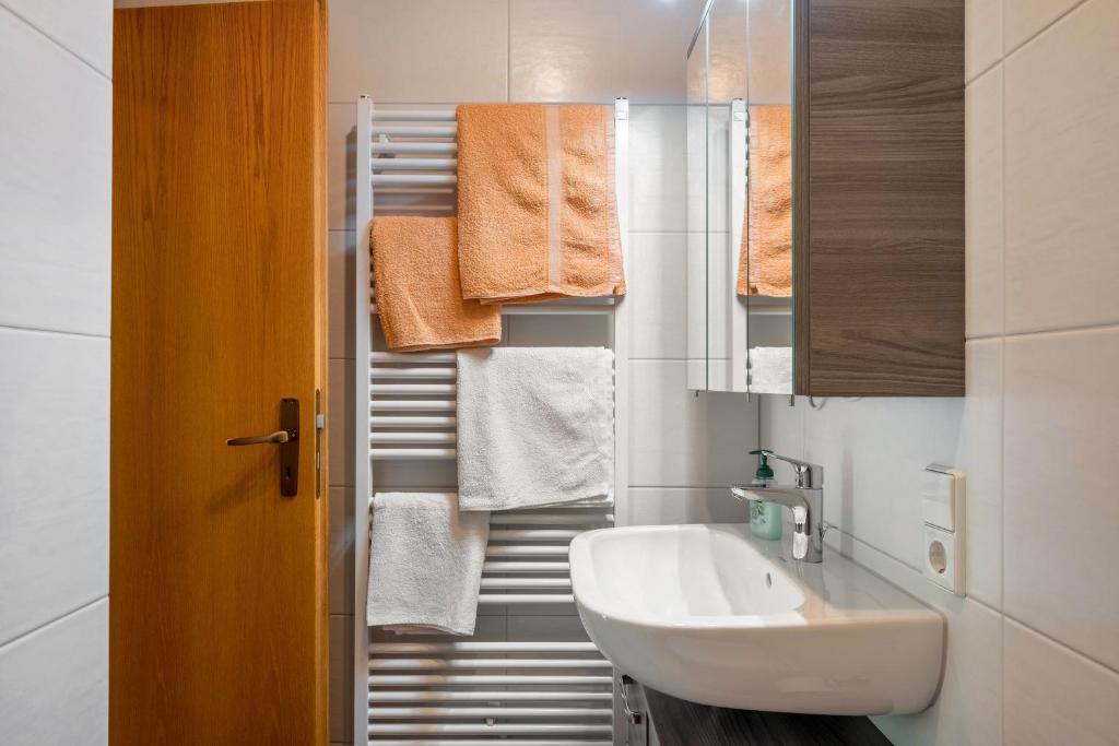 Koupelna v ubytování Klausseppenhof