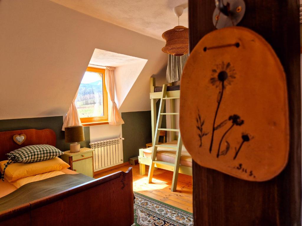 Postel nebo postele na pokoji v ubytování Miodówka