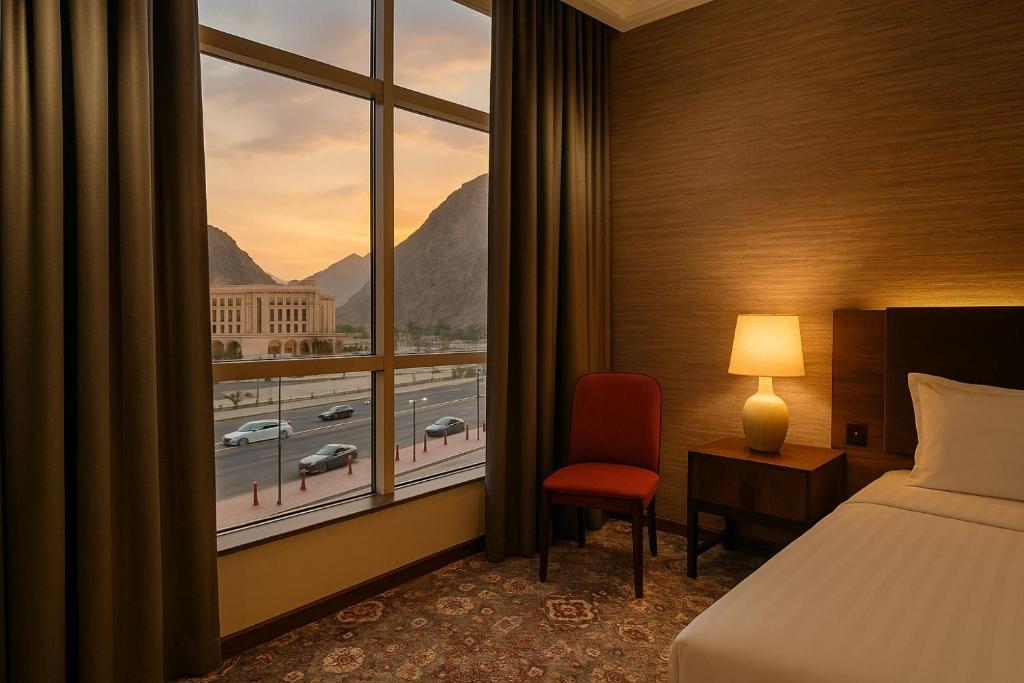 Nespecifikovaný výhled na hory nebo výhled na hory při pohledu z hotelu