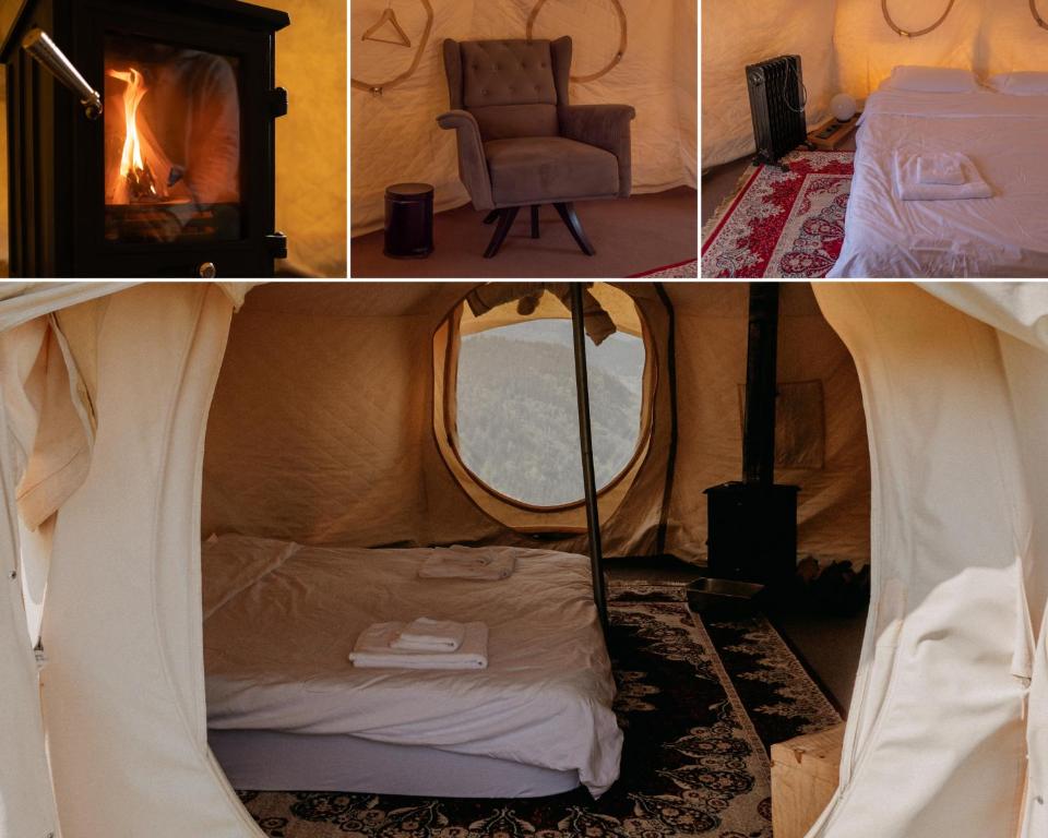 Postel nebo postele na pokoji v ubytování Glamping Tago