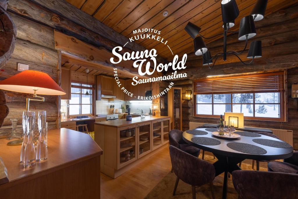 Restaurace v ubytování Kuukkeli Log Houses Teerenpesä - Premium Suite A48