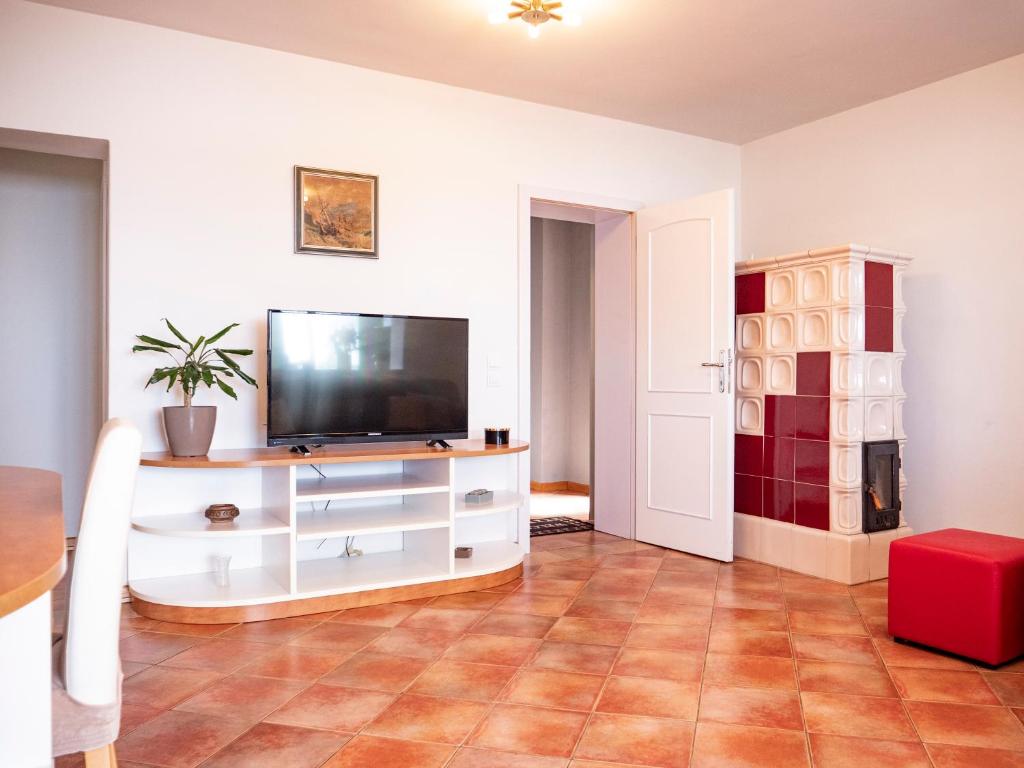 Televízia a/alebo spoločenská miestnosť v ubytovaní Apartment Jelka- center of Hvar town