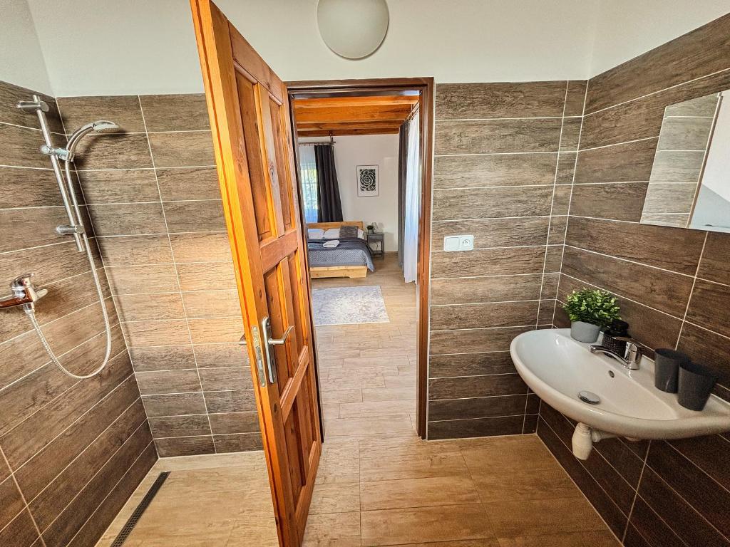 Koupelna v ubytování Wellness hotel & minipivovar Kněžínek