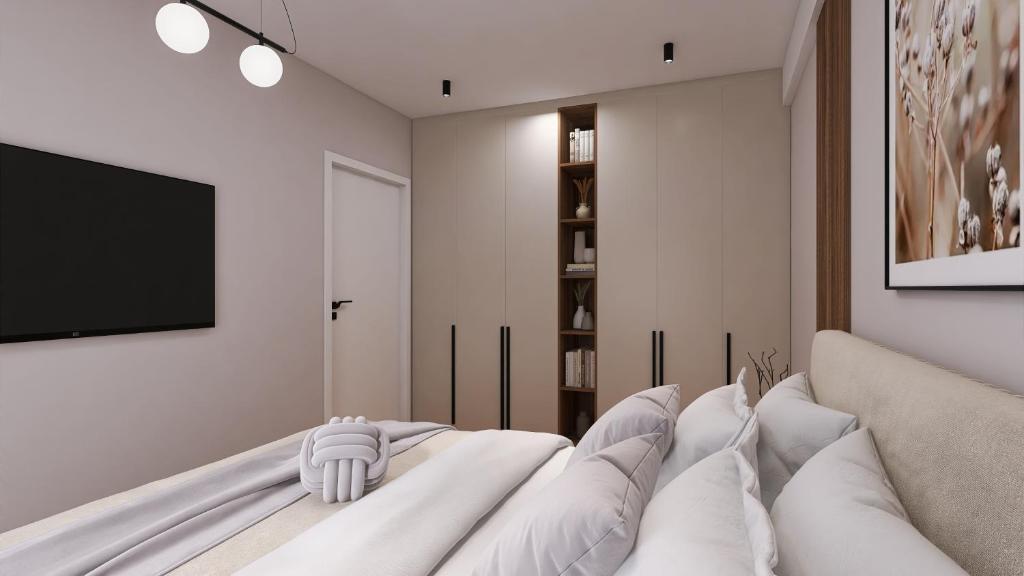 Μια τηλεόραση ή/και κέντρο ψυχαγωγίας στο Apartamente Chișineu Criș