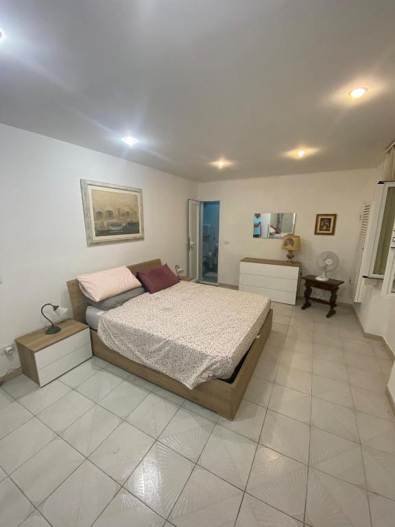 a bedroom with a large bed in a room at Bilocale comfort nel centro storico in Livorno