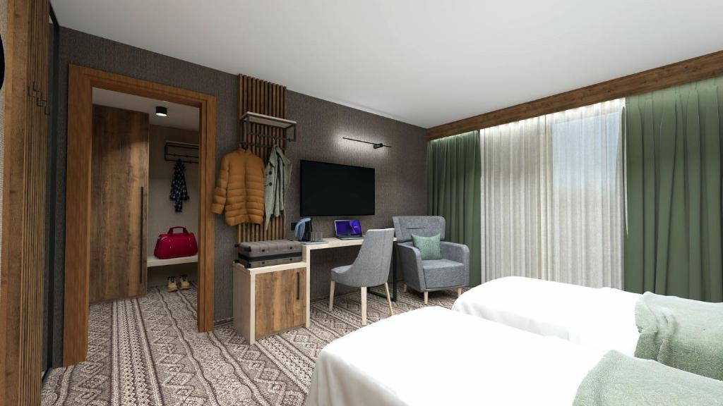 Postel nebo postele na pokoji v ubytování Hotel Post Fusch