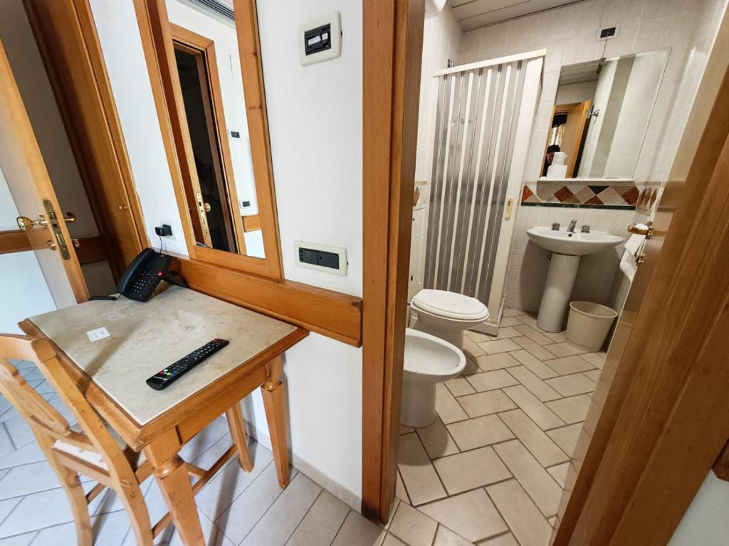 Koupelna v ubytování Hotel Pace
