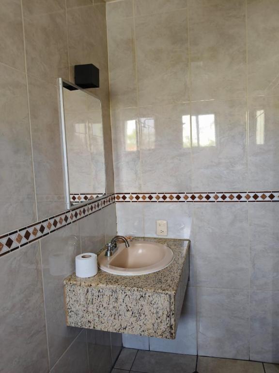Koupelna v ubytování Hotel Astur