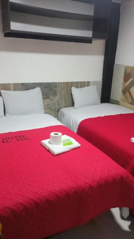 Postel nebo postele na pokoji v ubytování HOTEL EL SOL