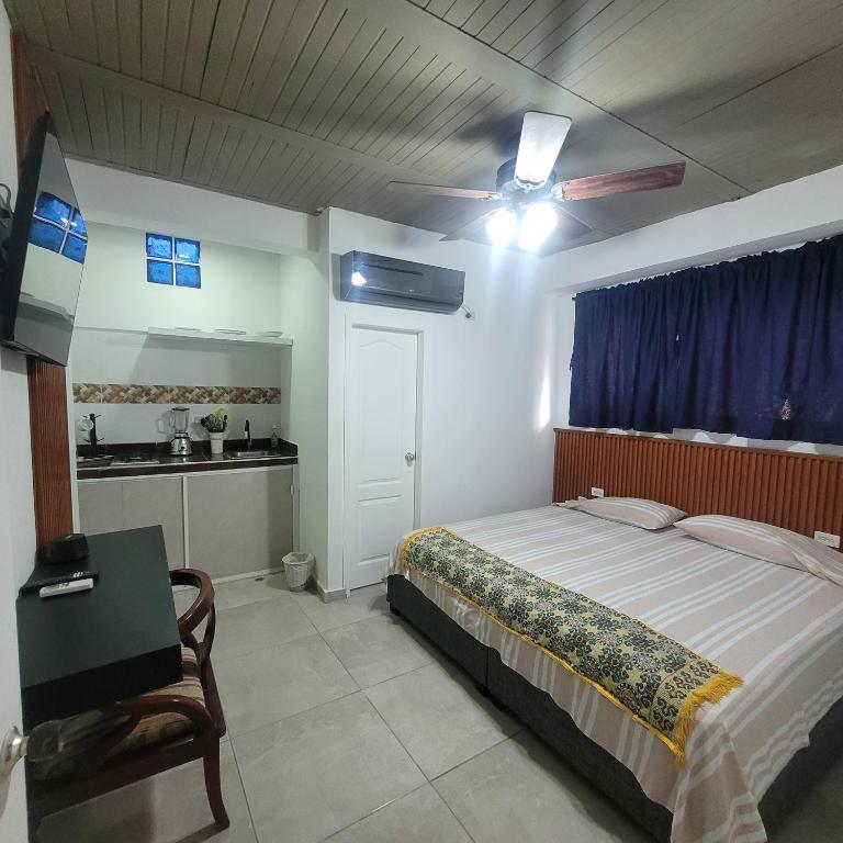 Kuchyň nebo kuchyňský kout v ubytování Hostal Donde Marle