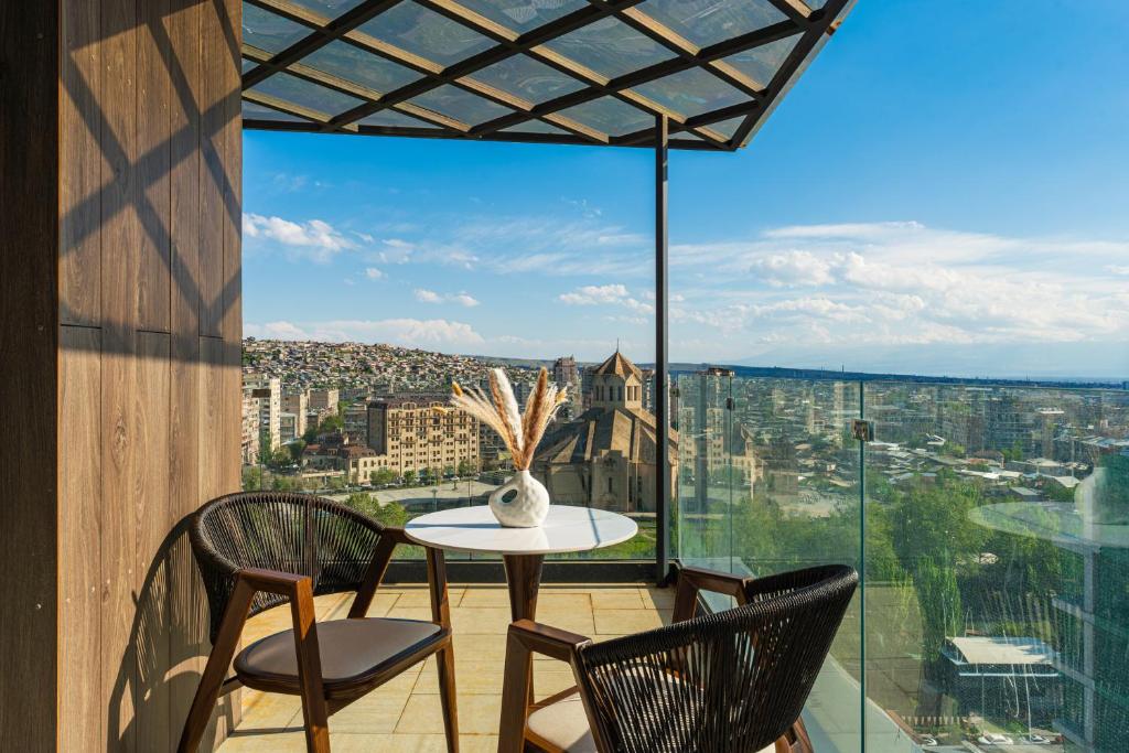 Balkón nebo terasa v ubytování Sunset Apart-Hotel