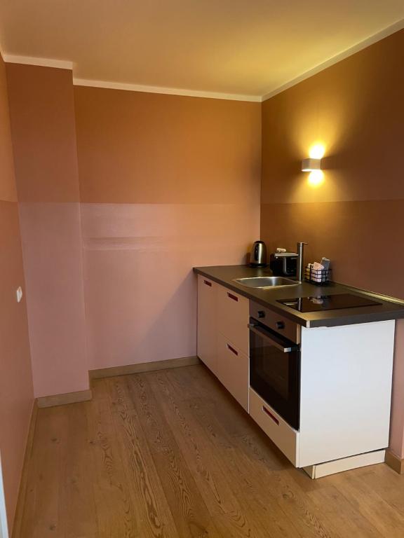 Kuchyň nebo kuchyňský kout v ubytování Hotel Stadthaus