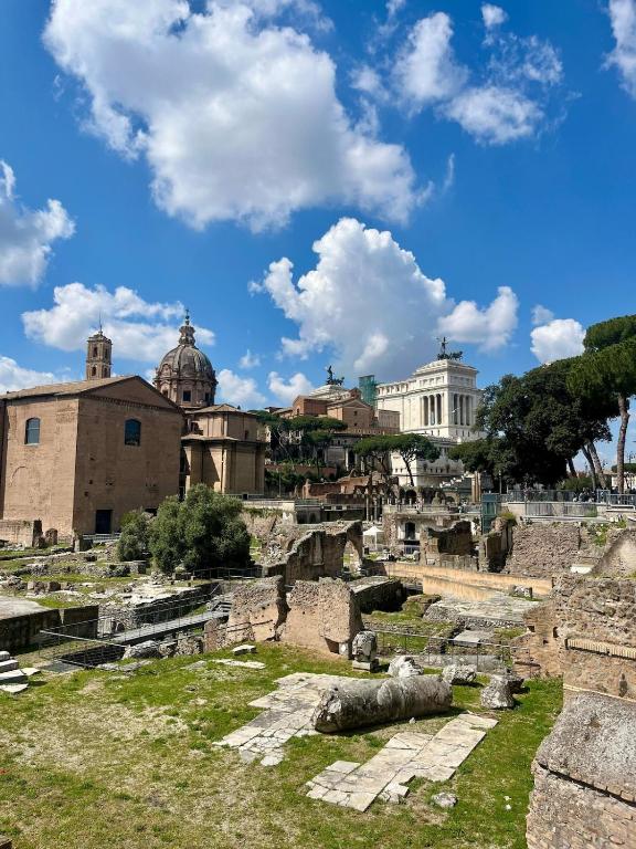 罗马Suite Rome Ibernesi - LuxuryStay的享有古城遗址的景色