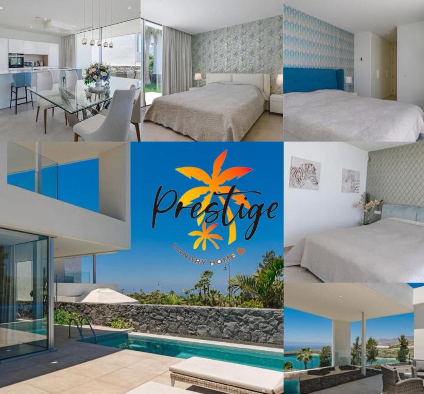 a collage of photos of a hotel room at Villa Abama in Tejina de Isora