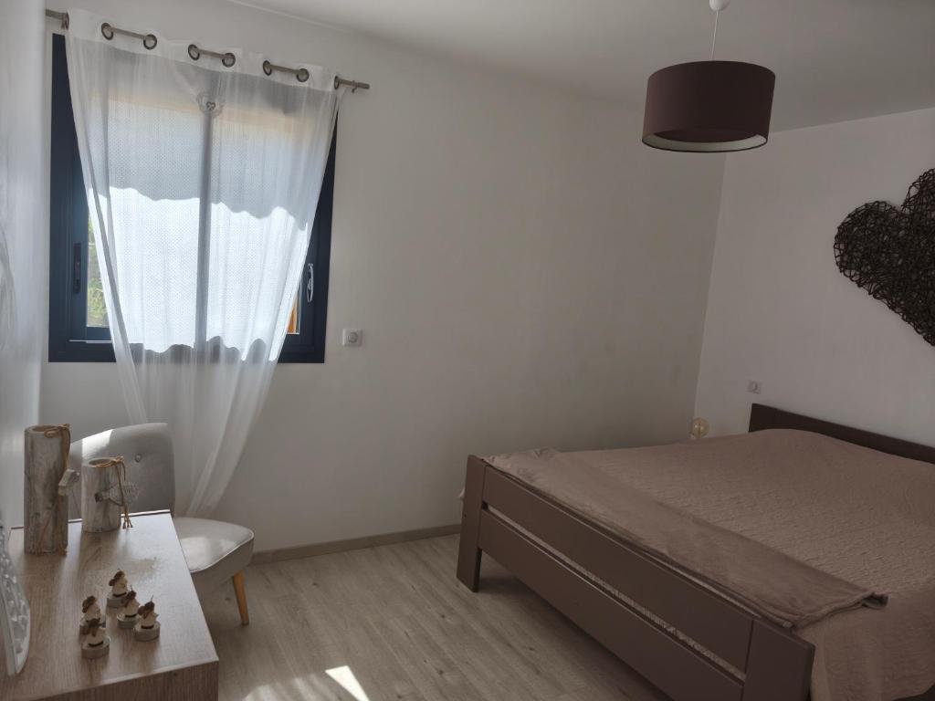 Postel nebo postele na pokoji v ubytování Sagone