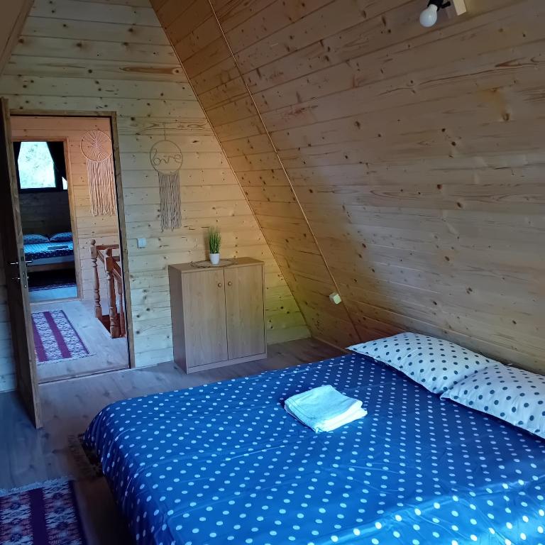 Postel nebo postele na pokoji v ubytování Căbănuțe Izbândiș