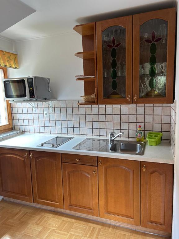 Kuchyň nebo kuchyňský kout v ubytování Tourist farm Gradišnik