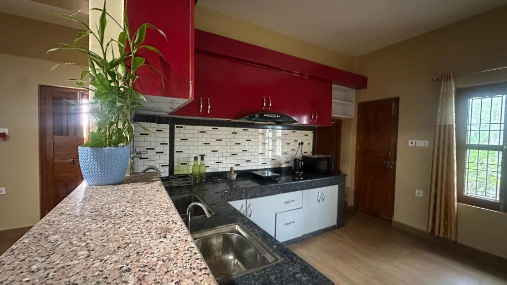 Kuchyň nebo kuchyňský kout v ubytování Chitwan Comforts Apt 1 Room 1