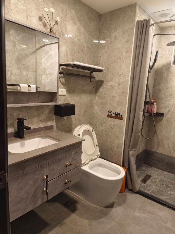 Koupelna v ubytování Jing Cheng Homestay