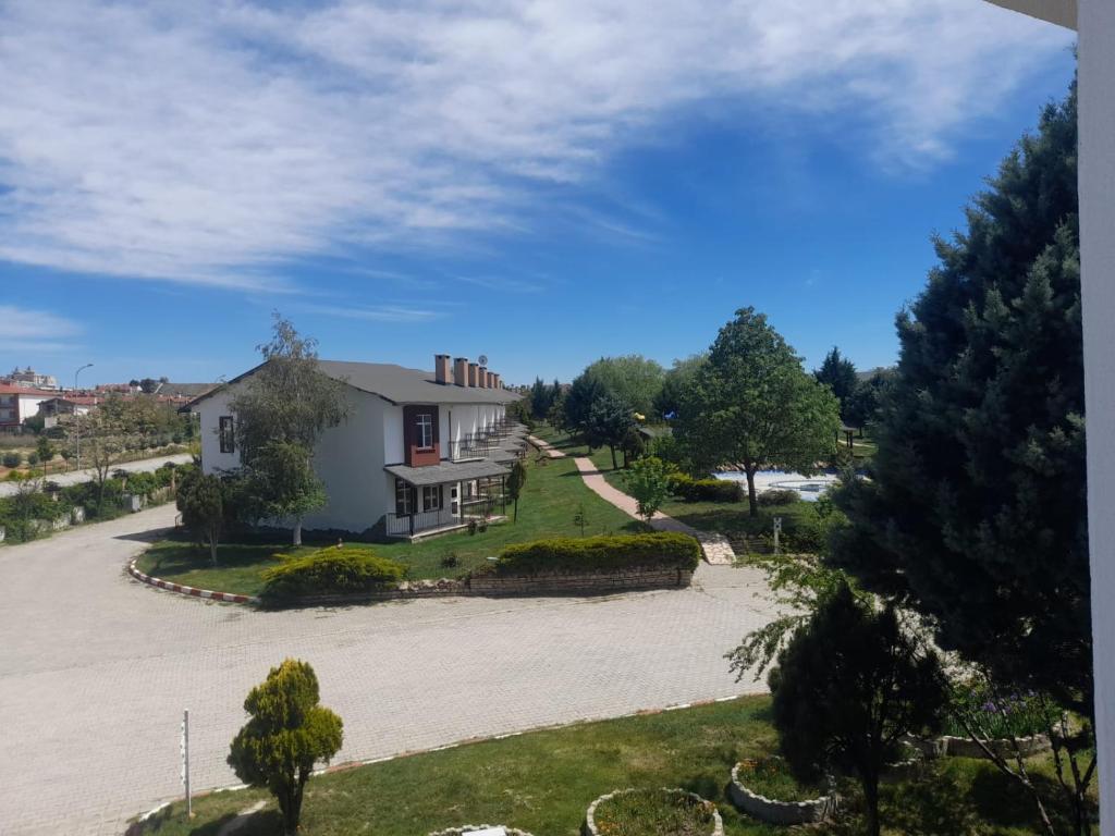 a house on a hill with a driveway at Aydın palace termal in İhsaniye