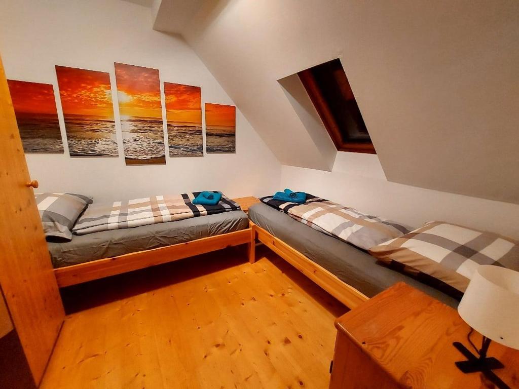 Postel nebo postele na pokoji v ubytování FAWohn 20