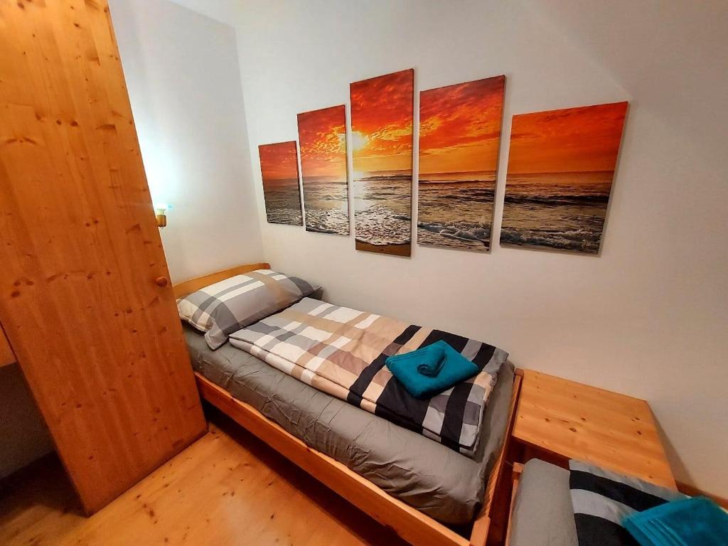 Postel nebo postele na pokoji v ubytování FAWohn 20