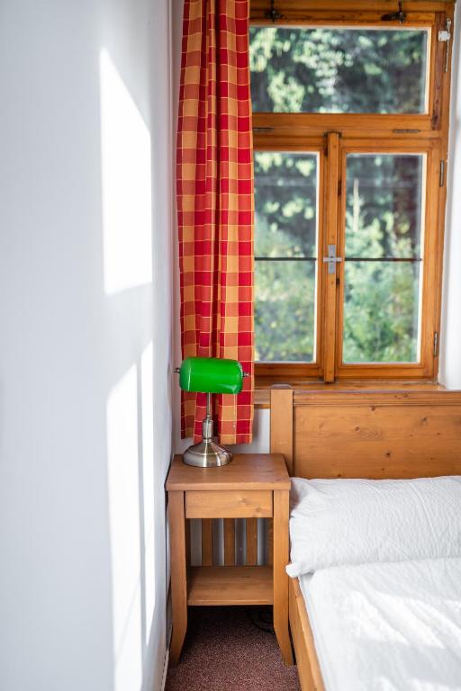 Postel nebo postele na pokoji v ubytování Chata Františkov