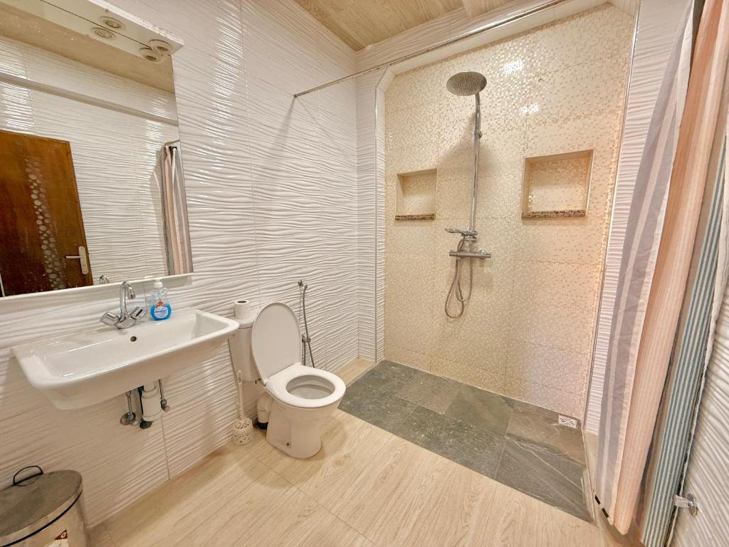 Koupelna v ubytování Abrid Surf