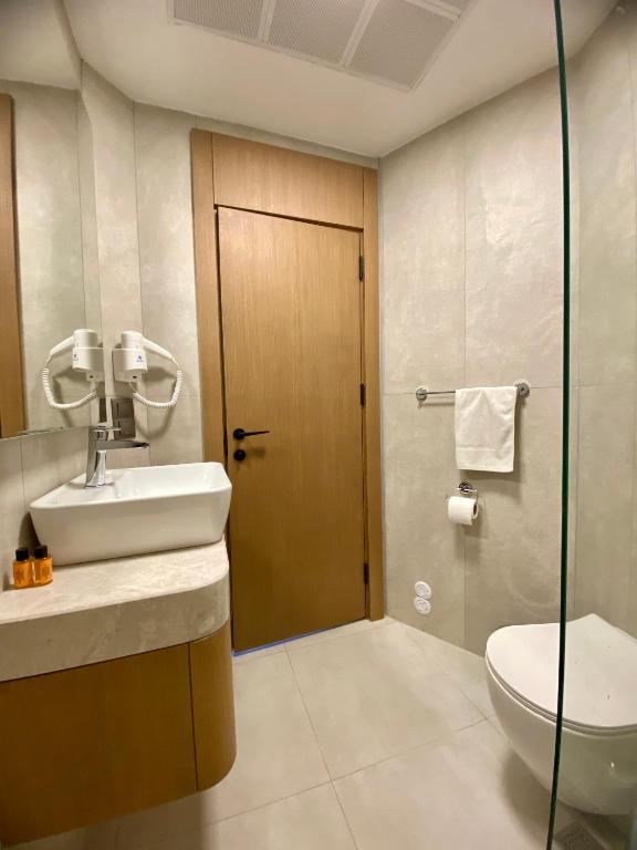 Koupelna v ubytování Hotel Mutlu