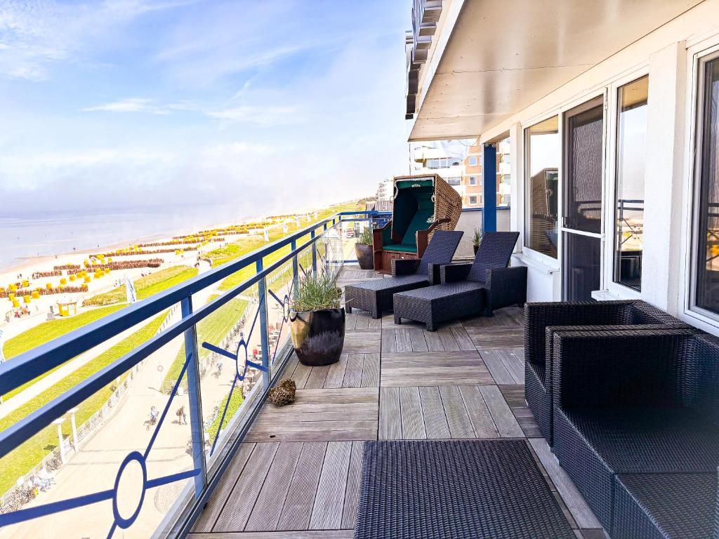 Balkón nebo terasa v ubytování Strandhotel Duhnen