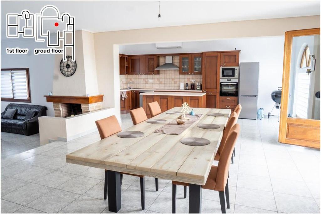 Kuchyň nebo kuchyňský kout v ubytování Great Villa Philipi
