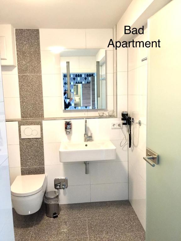 Koupelna v ubytování Hotel Mythos "Apartments"