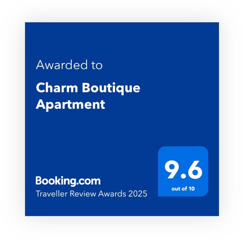 Certifikát, ocenenie alebo iný dokument vystavený v ubytovaní Charm Boutique Apartment