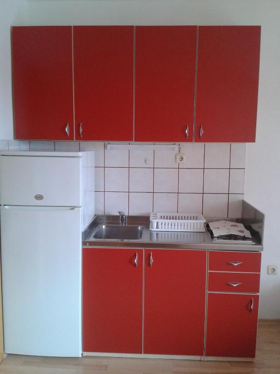 Kuchyň nebo kuchyňský kout v ubytování Apartmani Topolovec