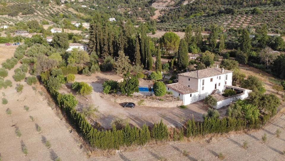 an aerial view of a house on an estate at Alojamiento Rural ERMITA SAN JULIAN in Burunchel