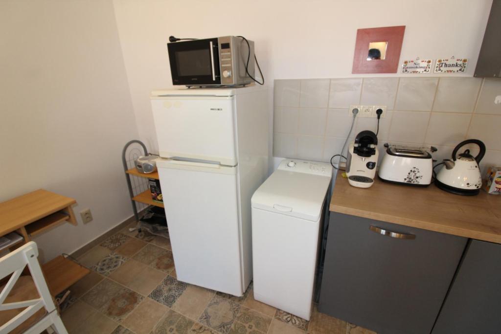 Kuchyň nebo kuchyňský kout v ubytování Guest House Mengsdorf
