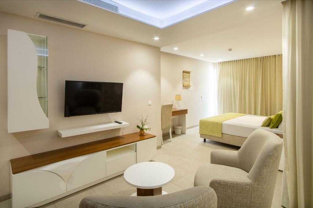 TV a/nebo společenská místnost v ubytování Luna Boutique Hotel