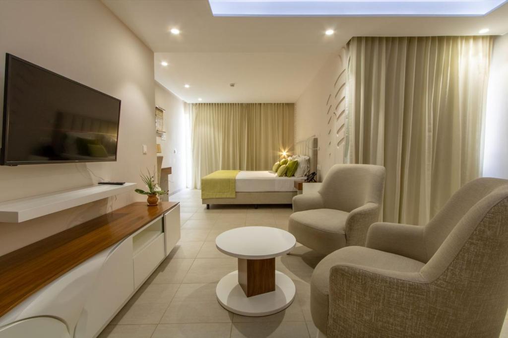TV a/nebo společenská místnost v ubytování Luna Boutique Hotel