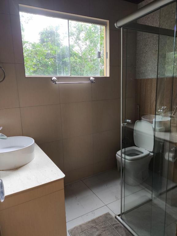Koupelna v ubytování Santuário da Chapad a dos Veadeiros