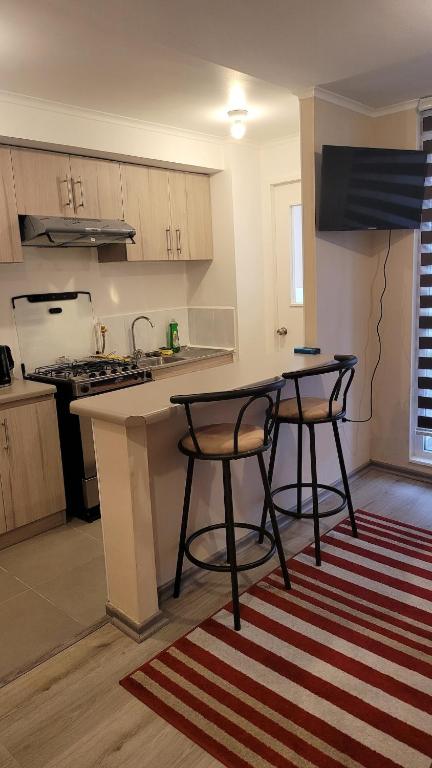 Kuchyň nebo kuchyňský kout v ubytování Departamento Completamente Equipado