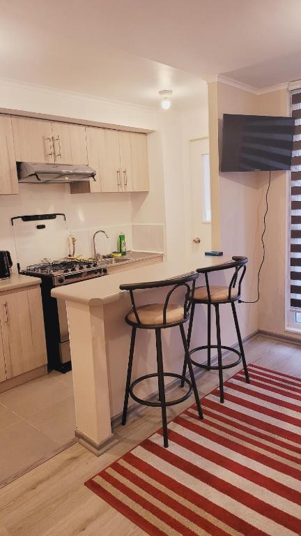 Kuchyň nebo kuchyňský kout v ubytování Departamento Completamente Equipado