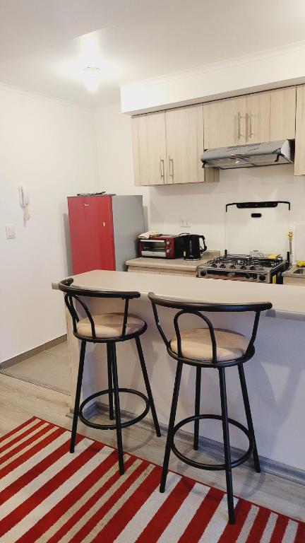 Kuchyň nebo kuchyňský kout v ubytování Departamento Completamente Equipado