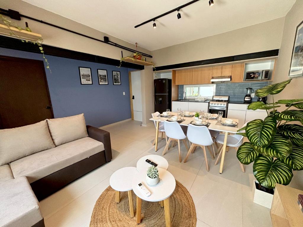 Kuchyň nebo kuchyňský kout v ubytování Hotel Vive Jarocho-APT y Domo a 5 min Playa