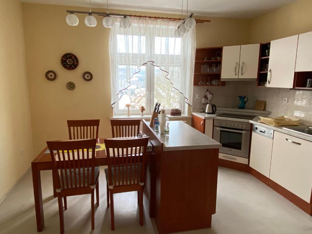 Kuchyň nebo kuchyňský kout v ubytování Apartmán Kumburská - Nová Paka