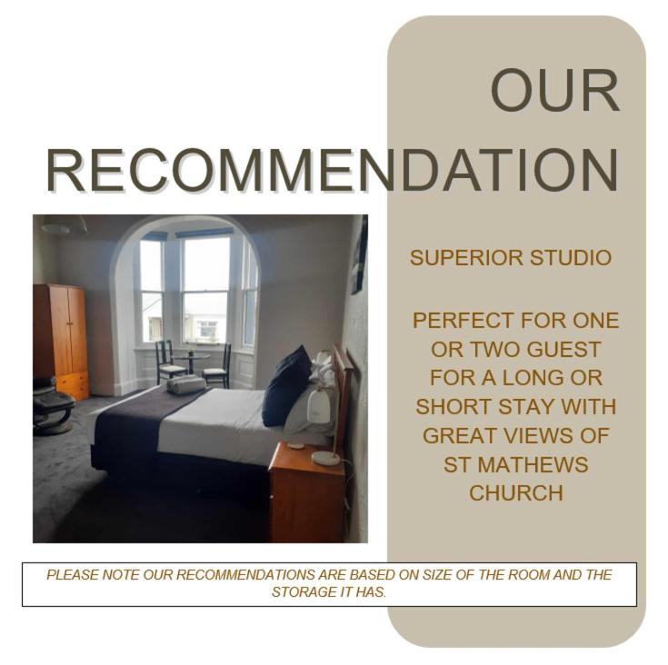 a poster of a bedroom with a bed and a room with at Hope Street Apartments in Dunedin