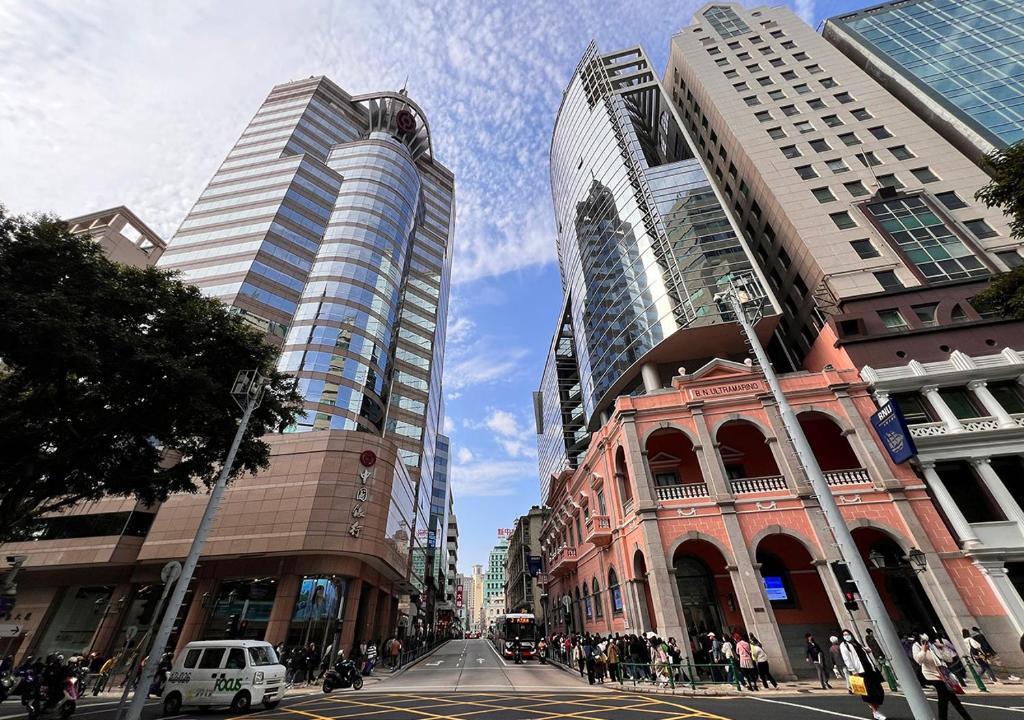 Nespecifikovaný výhled na destinaci Macao nebo výhled na město při pohledu z hotelu