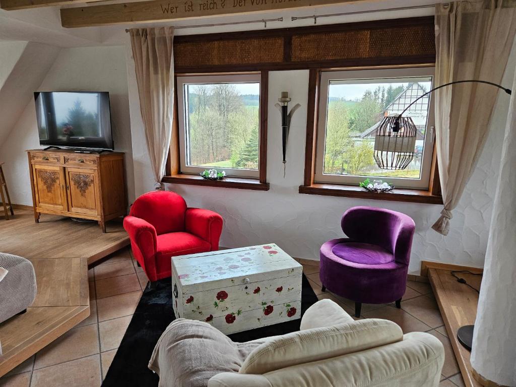 TV a/nebo společenská místnost v ubytování Gästehaus Senger